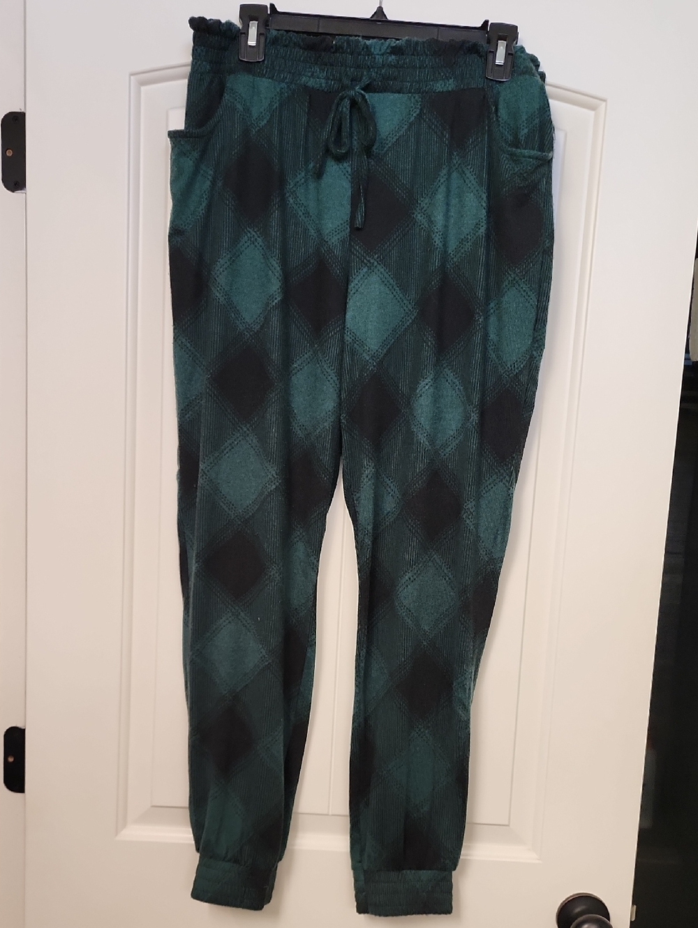Maurices Green and Black Plaid Jogger Pants